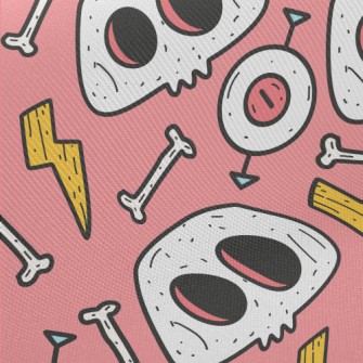 Scary Big Eyes Bones Midweight Cotton Poplin