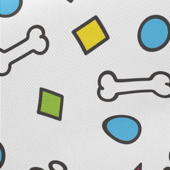Geometric Toy Dog Bones Midweight Cotton Poplin