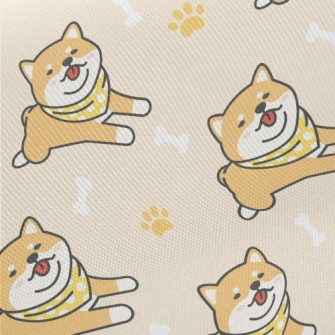 Lazy Shiba Inu With Tongue Sti Midweight Cotton Poplin