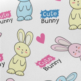 Cute Bonnie Rabbit Midweight Cotton Poplin
