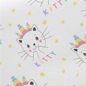 Shy Happy Cat Midweight Cotton Poplin
