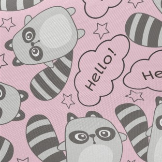 Say Hello Raccoon Midweight Cotton Poplin