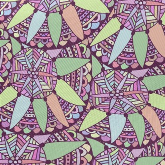 Beautiful Mosaic Flowers Midweight Cotton Poplin