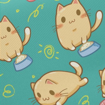 Cute Big-eyed Cat Midweight Cotton Poplin