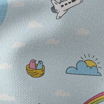 Around The World Airplane Waterproof Canvas