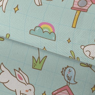Happy Playing Bunny Waterproof Oxford