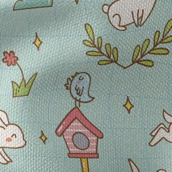 Happy Playing Bunny Waterproof Canvas