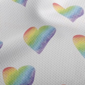 Gradient Smudged Hearts Athletic Mesh Flat Back