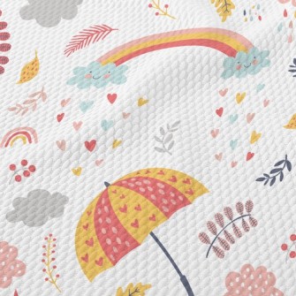 Cute Rainbow Rain Birdseye Piqué