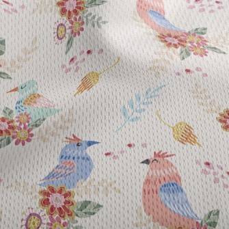 Pink Bird Family Athletic Mesh Flat Back