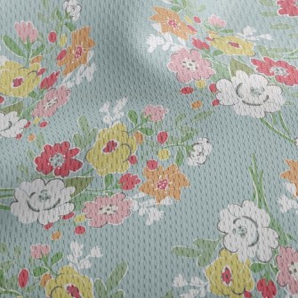 Elegant Literary Flowers Athletic Mesh Flat Back