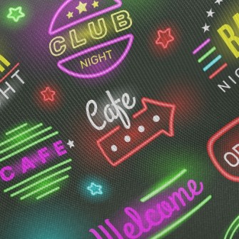 Fluorescent Food Text Light Twill