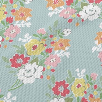 Elegant Literary Flowers Birdseye Piqué
