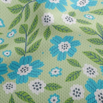 Cute Green Leafy Orchid Athletic Mesh Flat Back