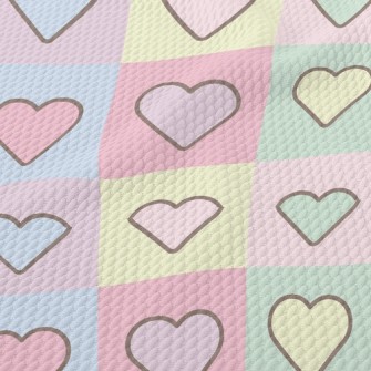 Pink Colored Hearts Birdseye Piqué