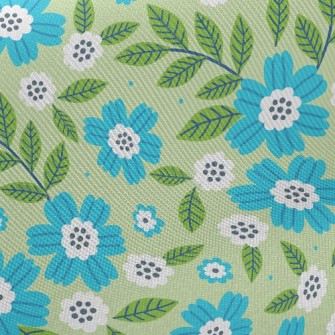 Cute Green Leafy Orchid Twill