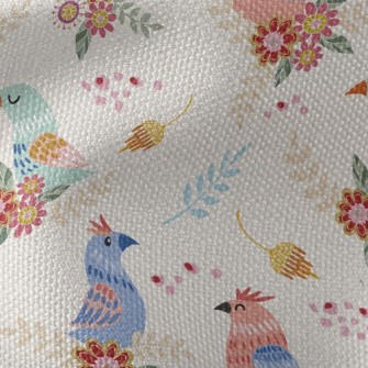 Pink Bird Family Waterproof Canvas