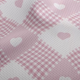Plaid Interlaced Hearts Athletic Mesh Flat Back
