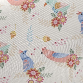 Pink Bird Family Twill