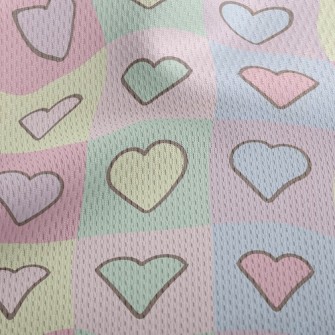 Pink Colored Hearts Athletic Mesh Flat Back