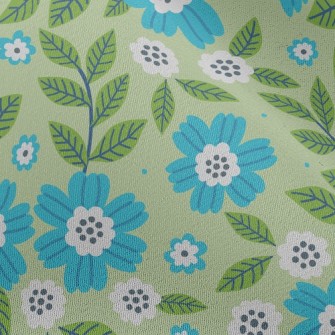 Cute Green Leafy Orchid Chiffon