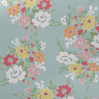 Elegant Literary Flowers Twill