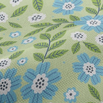 Cute Green Leafy Orchid Performance Linen