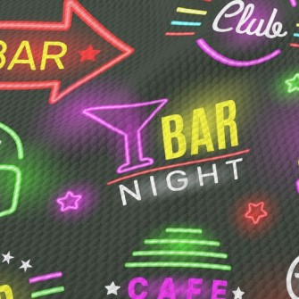 Fluorescent Food Text Light Birdseye Piqué