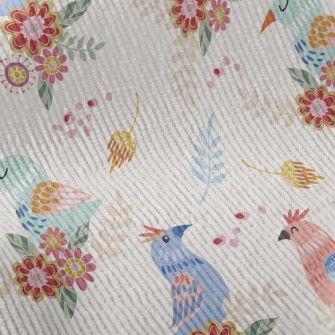 Pink Bird Family Standard Corduroy