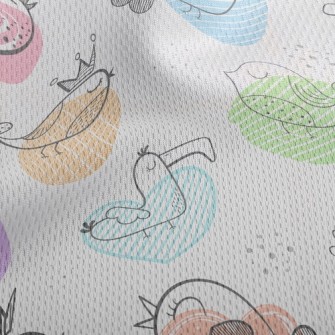 Cartoon Line Chick Athletic Mesh Flat Back