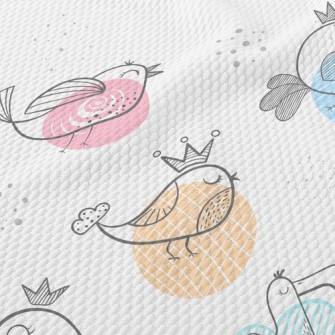 Cartoon Line Chick Birdseye Piqué