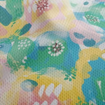 Watercolor Bloom Flowers Athletic Mesh Flat Back