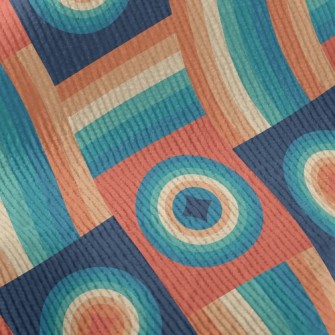 Psychedelic Lines Round Shape Standard Corduroy