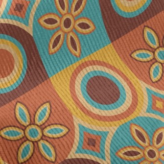 Flower Shaped Oval Square Standard Corduroy