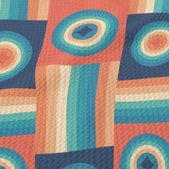 Psychedelic Lines Round Shape Birdseye Piqué