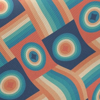 Psychedelic Lines Round Shape Twill