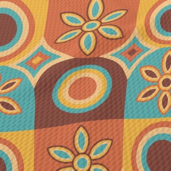 Flower Shaped Oval Square Birdseye Piqué