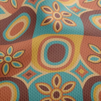 Flower Shaped Oval Square Athletic Mesh Flat Back