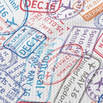 Postmarks Around The World Birdseye Piqué