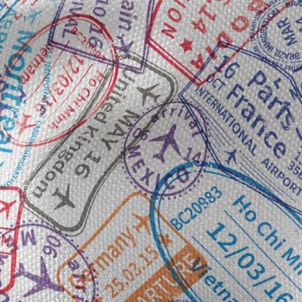 Postmarks Around The World Waterproof Canvas