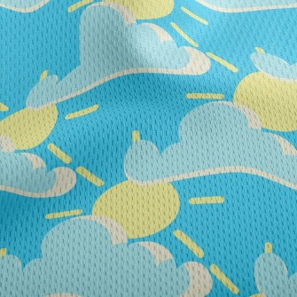Cloudy And Sunny Day Athletic Mesh Flat Back