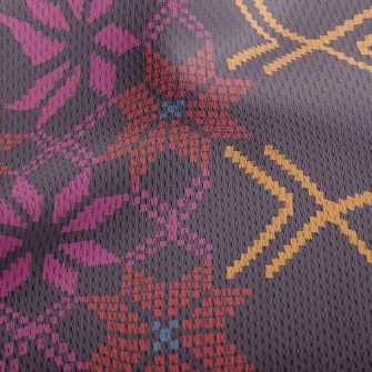 Ethnic Embroidery Patterns Athletic Mesh Flat Back