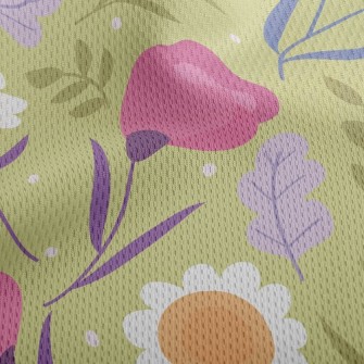 Lively And Healthy Flowers Athletic Mesh Flat Back