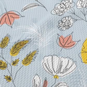 Lines Outline Flowers Birdseye Piqué