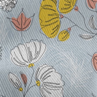 Lines Outline Flowers Standard Corduroy