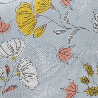 Lines Outline Flowers Twill