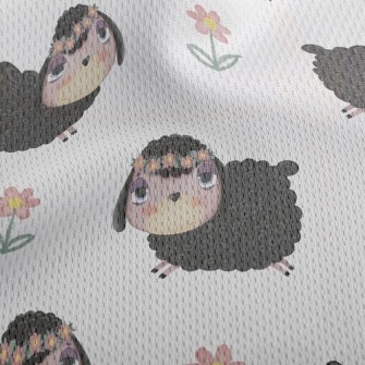 Helpless Curly Lamb Athletic Mesh Flat Back