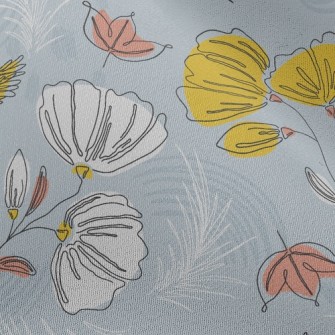 Lines Outline Flowers Chiffon