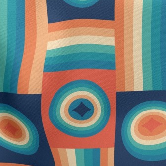Psychedelic Lines Round Shape Stretch Ponte