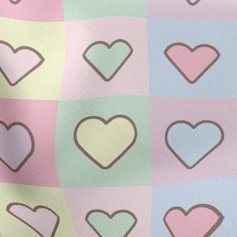 Pink Colored Hearts Stretch Ponte